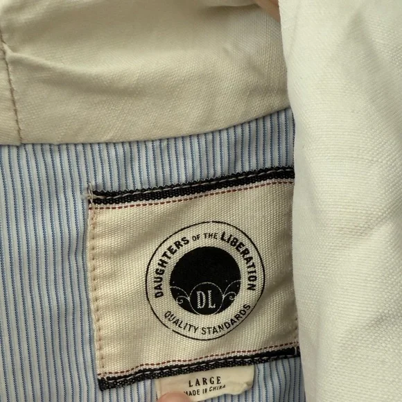 Anthropologie Daughters of the Liberation|Off White,Cream canvas utility Jacket• - Picture 7 of 12